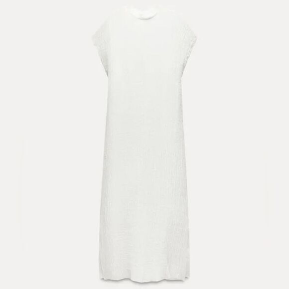 ZARA 100% LINEN TUNIC DRESS ZW COLLECTION - Picture 5 of 9